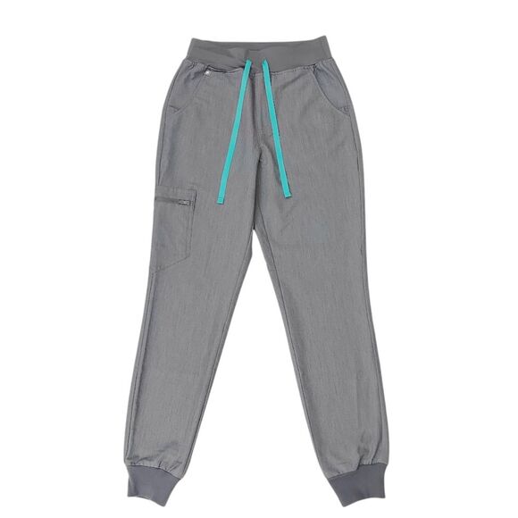 Figs Zamora Jogger Scrub Pants Womens XS Gray Technical Comfortable Uniform Work - Picture 1 of 12